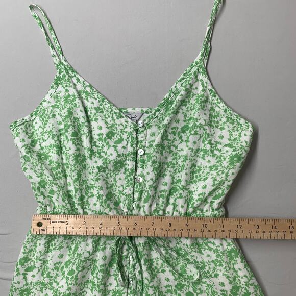 Rails Women Frida Dress XS Green Texture Floral Dress Sleeveless Sundress Ruffle - Picture 6 of 13